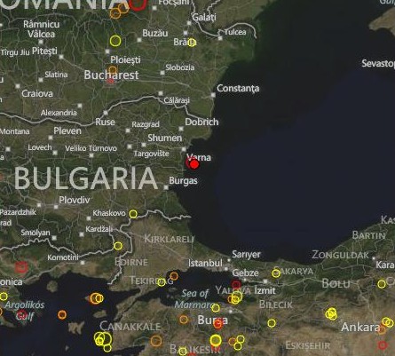 Трус с магнитуд 2.6 в Черно море