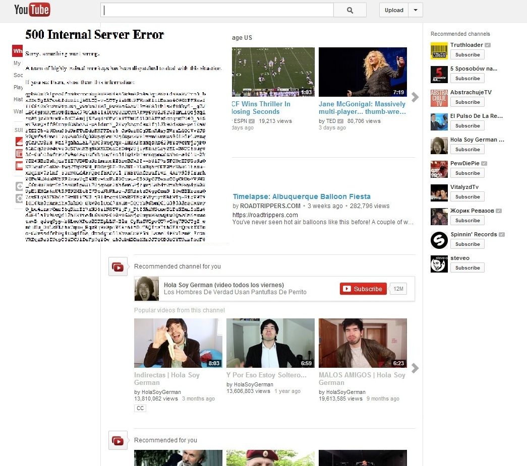 Хакери поразиха YouTube, замениха го със странен код