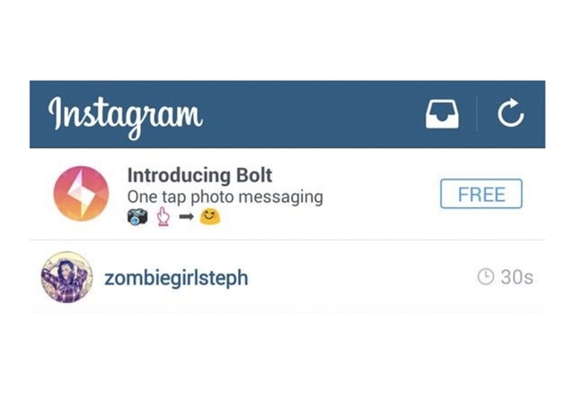 Instagram работи по конкурент на Snapchat, наречен Bolt