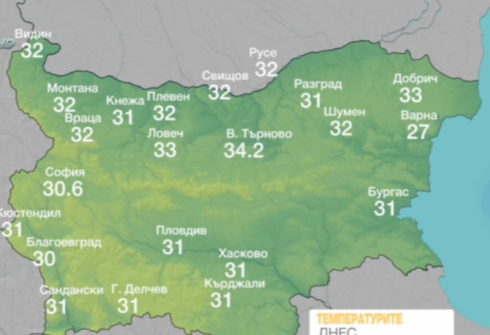 Температурни аномалии! Адската жега във Велико Търново счупи рекордите (СНИМКА)