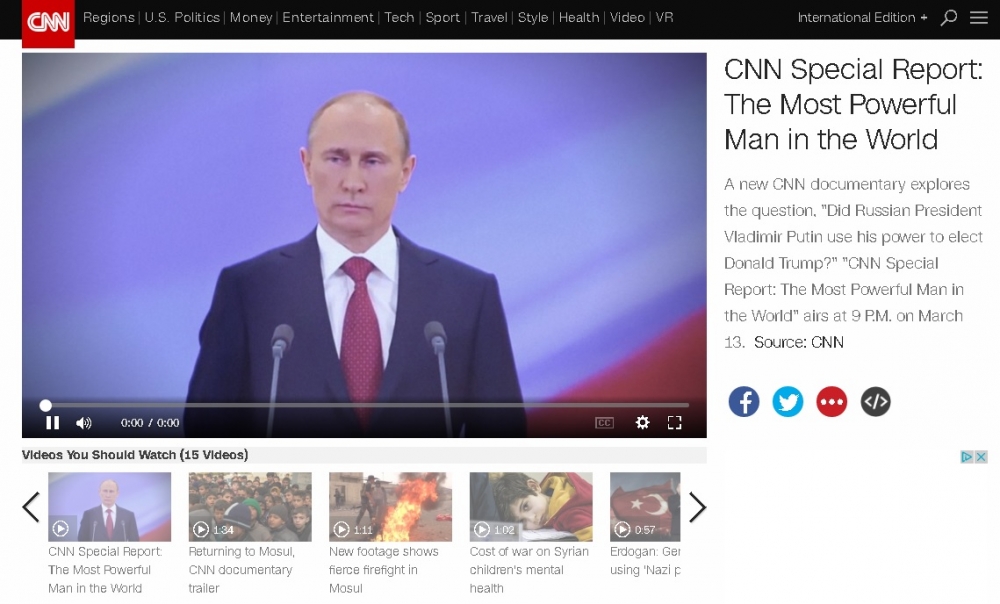 Си Ен Ен: Путин е най-влиятелният човек на света!