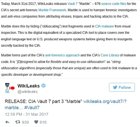Уикилийкс публикува нова партида скандални ДОКУМЕНТИ на ЦРУ! Разкри тайната хакерска програма "Marble" - "Тъмна материя"
