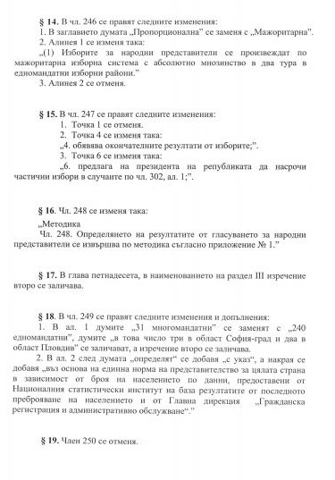 Ето го проекта на ГЕРБ за мажоритарна избирателна система (ДОКУМЕНТИ)
