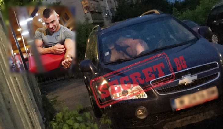 Скандал 18+! Сексапилният фитнес инструктор Илиян спипан да мърсува с едрогърда мадама в кола! (СНИМКИ)