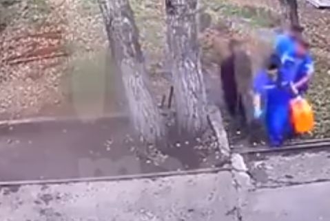 Безумец скочи смело в клетката на мечките и се прости с ръката си (ВИДЕО)