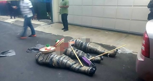 Клането на сомбрерото: Жертви на наркокартел се въргалят обезглавени по улица на град в Мексико (СНИМКИ 18+)