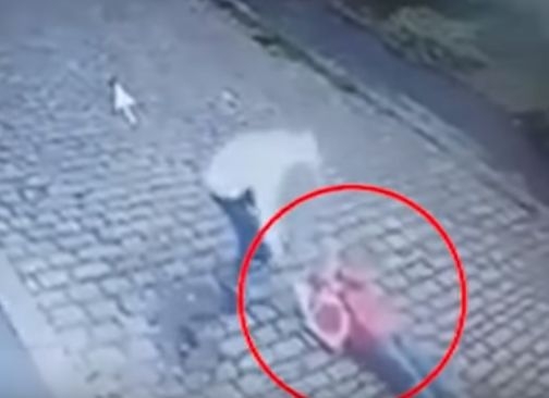 Хладнокръвен апаш нарита старица и я влачи по улицата заради дамската й чанта (БРУТАЛНО ВИДЕО) 