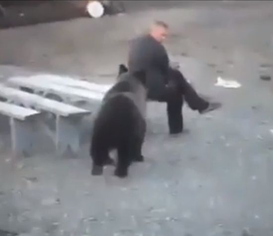 Смразяващо ВИДЕО: Руснак изгони мечка само с един поглед