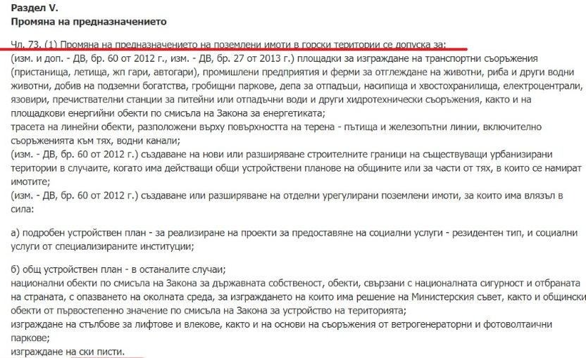 Натрапен от Зелените закон блокира зимния туризъм (ФАКСИМИЛИЕТА)