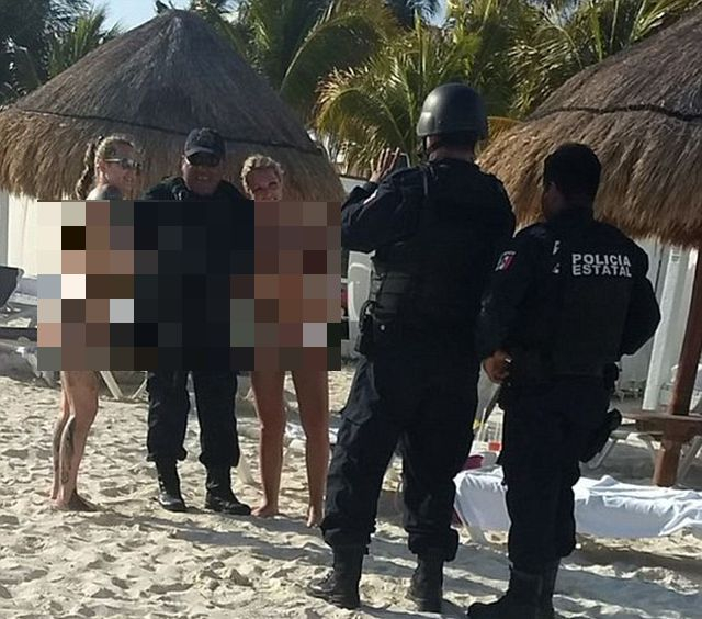Ченгета предизвикаха скандал: Снимаха се с голи девойки на плажа (СНИМКИ)