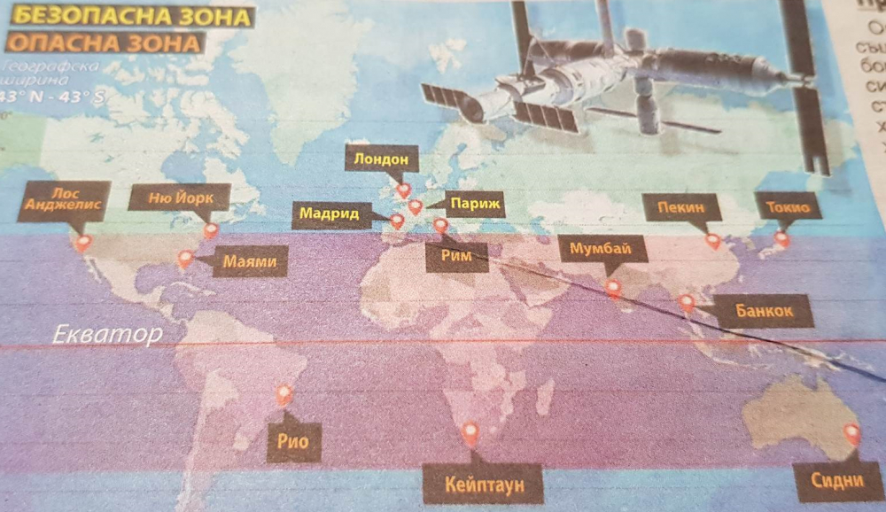 Рак и кома застрашават България, ако чудовището от Космоса се сгромоляса у нас! (ГРАФИКА)
