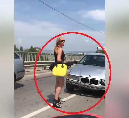 Само в БЛИЦ! Накипрена блондинка с БМВ шашардиса столичани! Уникални СНИМКИ и ВИДЕО