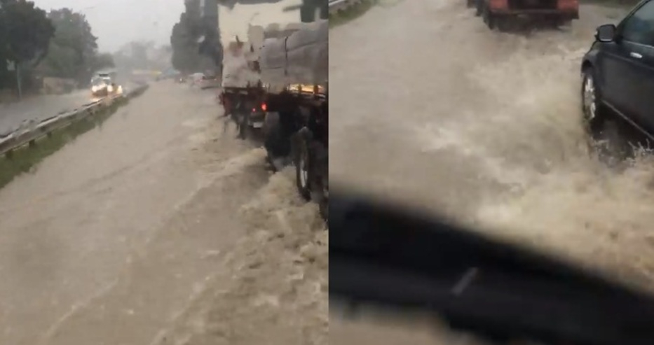 Воден апокалипсис във Варна! Пътят за Златни пясъци стана на река (СНИМКИ)