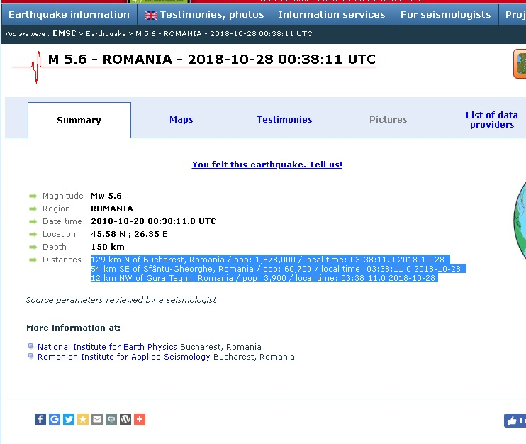 Мощен трус от 5,6 по Рихтер в Румъния, усетиха го и у нас на много места!
