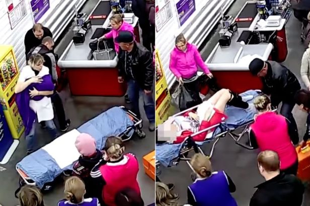 Чудо! 28-годишна жена роди шестото си дете на касата в магазин (ВИДЕО)