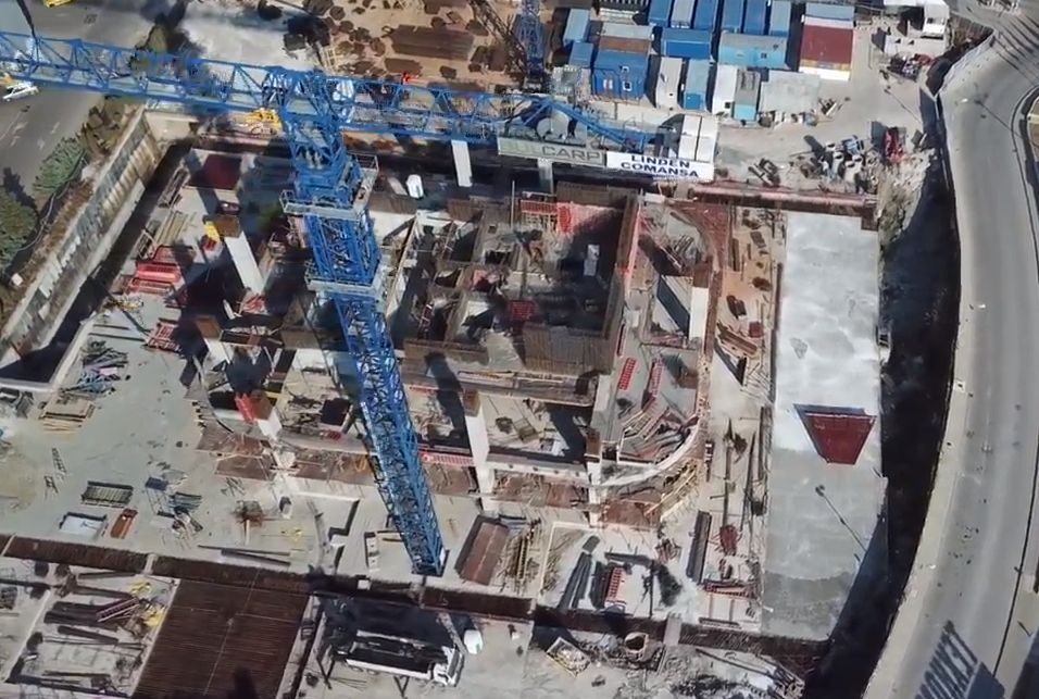 Уникално ВИДЕО показва от птичи поглед докъде го докараха с изграждането на най-високата сграда в България