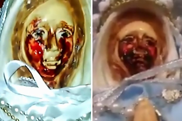 Чудотворната статуя на Девствената Мери, която плаче кръв, подлуди света! (ВИДЕО/СНИМКИ)