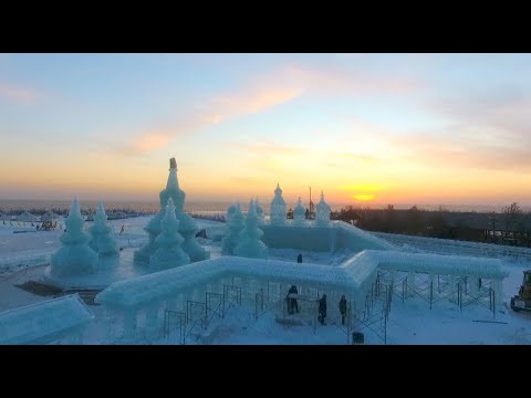 Вижте изумителната красота на този парк с ледени фигури (ВИДЕО)