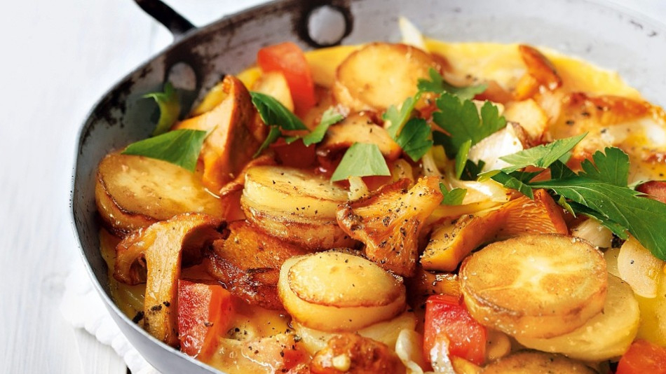Няма такава вкусотия: Пържени картофки с гъбки и беконче