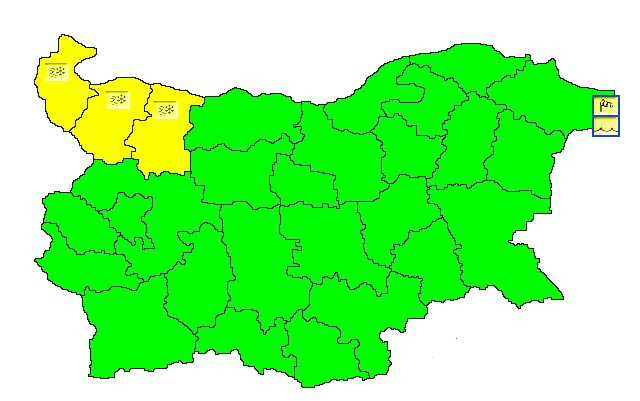 Код за сняг и поледици в три области (КАРТА)
