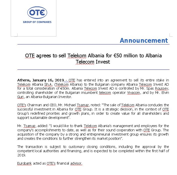 Извънредно в БЛИЦ! "Дойче Телеком" съобщи, че Спас Русев купува "Телеком Албания", бизнесменът обяви голяма новина пред медията ни (ОБНОВЕНА)