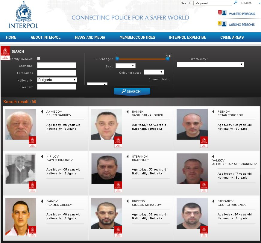 Интерпол показа СПИСЪК на най-опасните и дирени българи, а в него лъсна и Митьо Очите 