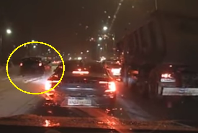 Бърза и сурова карма за нахален шофьор на черен джип (ВИДЕО)