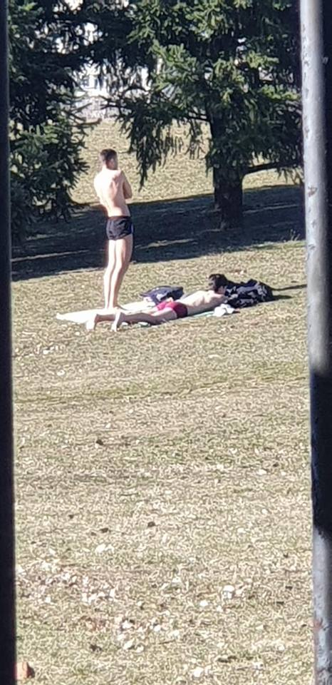 Полуголи мъже в градинката около НДК сащисаха мрежата (СНИМКИ 18+)