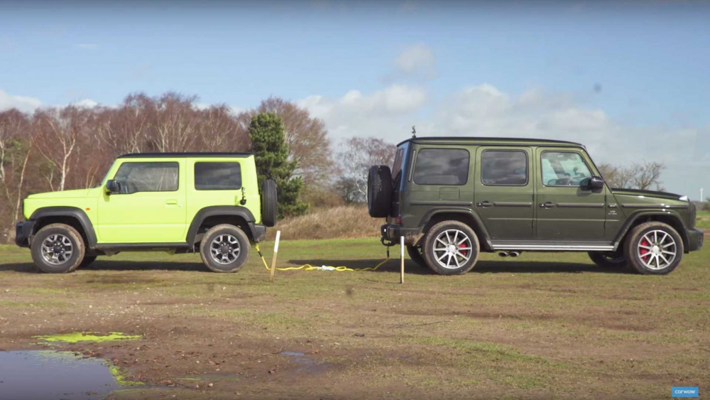 Вижте кой победи в битката между Mercedes-AMG G63 и Suzuki Jimny (ВИДЕО)