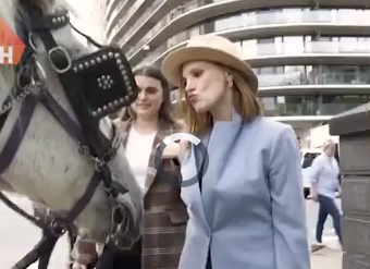 Скандално ВИДЕО: Кон ухапа световноизвестна звезда по гърдите