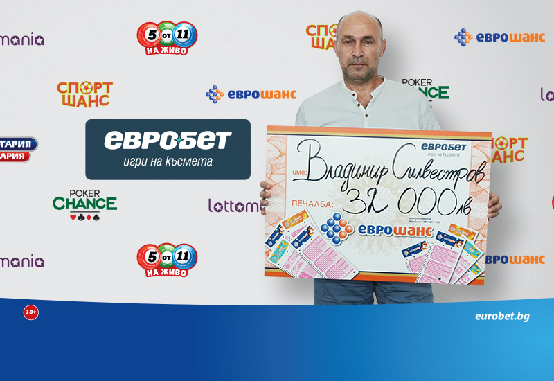 „Еврошанс“ донесе печалба от 32 000 лева на играч от Козлодуй