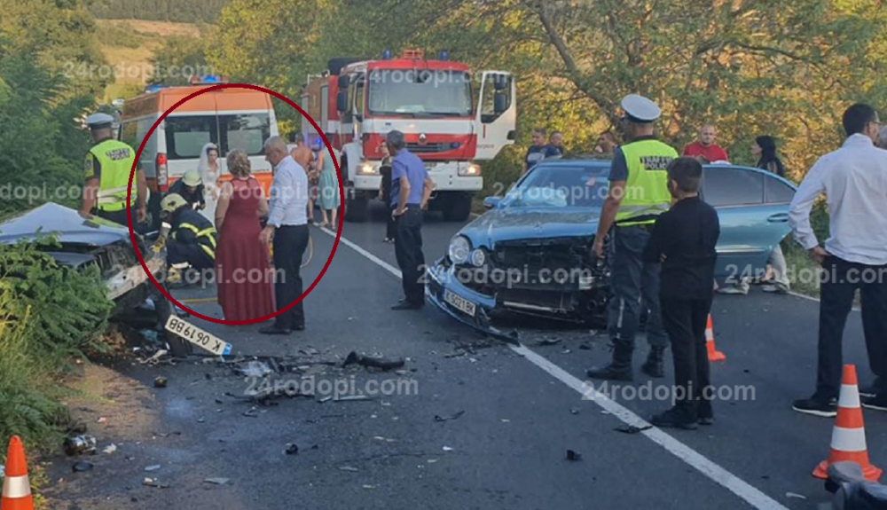 Ужасът край Кърджали е пълен! Ударили са се две коли от различни сватби ВИДЕО