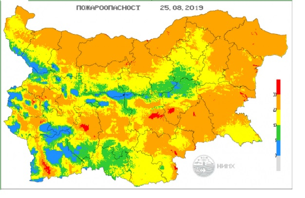НИМХ с предупреждение за опасност в 10 области