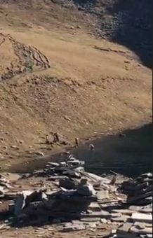 Група мъже се плацикаха в едно от Седемте рилски езера ВИДЕО 