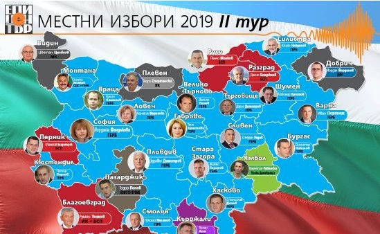 Пълен СПИСЪК на новите кметове на областните градове при 100% обработени бюлетини ГРАФИКИ