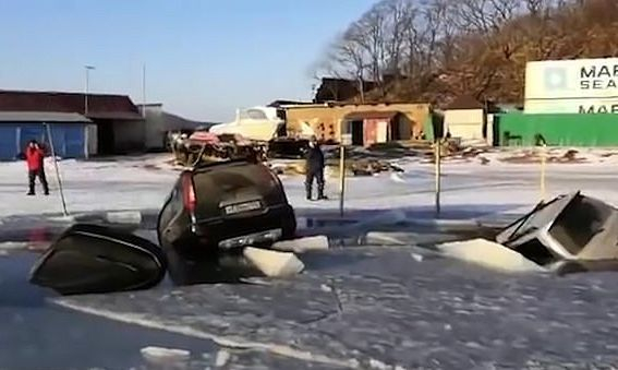 Зрелище! Над 40 коли пропаднаха в пропукан лед край Владивосток ВИДЕО