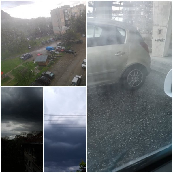 Черни облаци надвиснаха над Пловдив, небето се разтвори и стана страшно СНИМКИ 