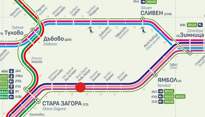 Затруднено е движението на влаковете в участъка между гарите Коньово и Стара Загора