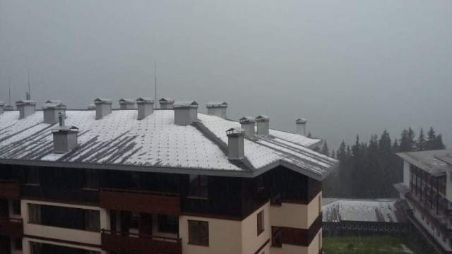 Пампорово побеля! Мощна буря с градушка, удари курорта СНИМКИ