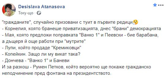 Атанасова с нова порция разкрития за "гражданите", организирали протестите