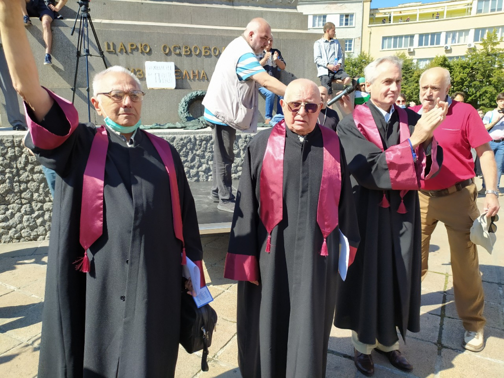 "Учени" от БАН излязоха на протеста, а някои от протестиращите полегнаха на жълтите павета СНИМКИ