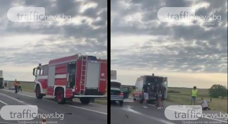Тежък инцидент на АМ "Тракия" на път за морето ВИДЕО