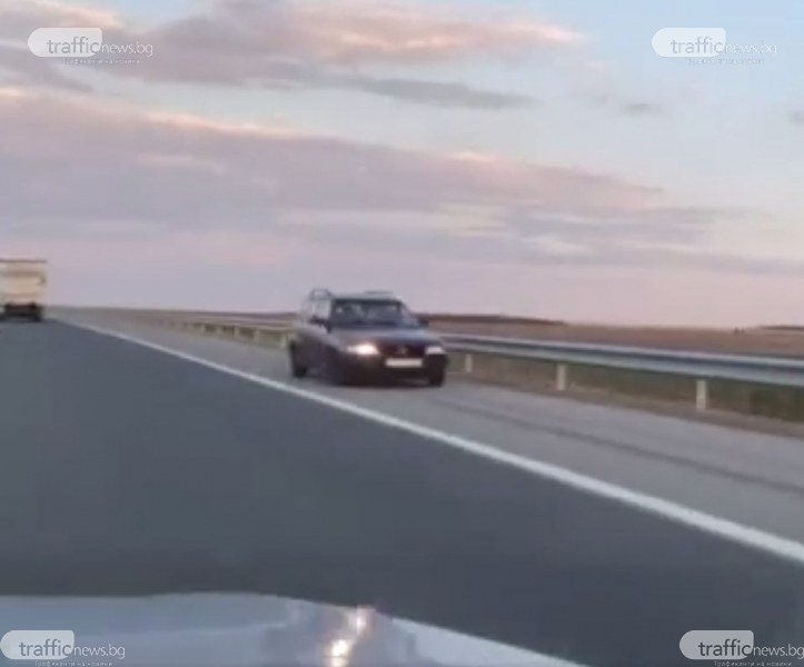 Камикадзе изправи косите на шофьорите по "Тракия" с безумието си ВИДЕО 