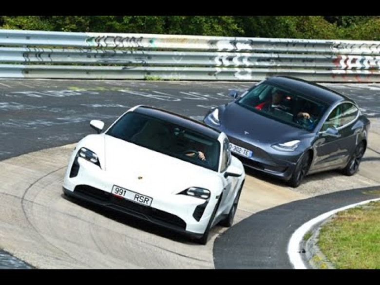 Битката на "електричките": Tesla Model 3 срещу Porsche Taycan ВИДЕО 