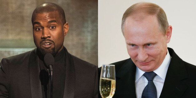 Напълно сериозно: Портрет на Путин виси на стената на Кание Уест 