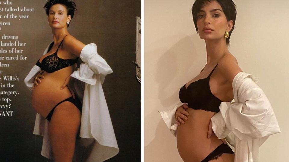Бременната Ратайковски повтори култова фотосесия на Деми Мур СНИМКА 18+