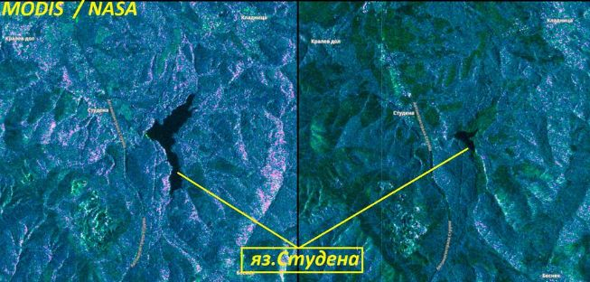 NASA показа сателитни СНИМКИ от пернишкия язовир "Студена", които озадачиха всички