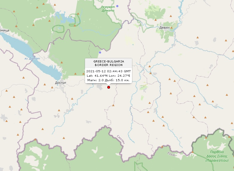 Земетресение край Доспат 