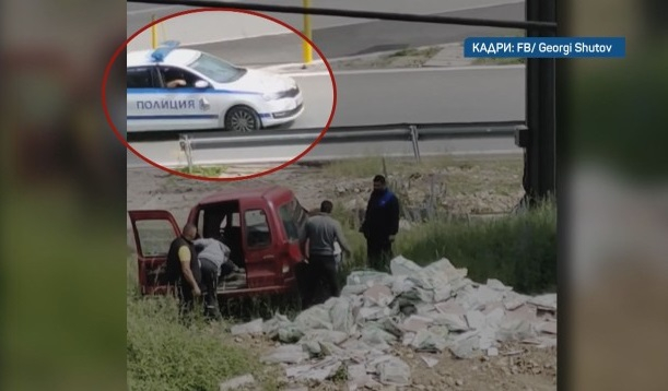 Патрулка подмина свинщина на мъже на бул."България" ВИДЕО 
