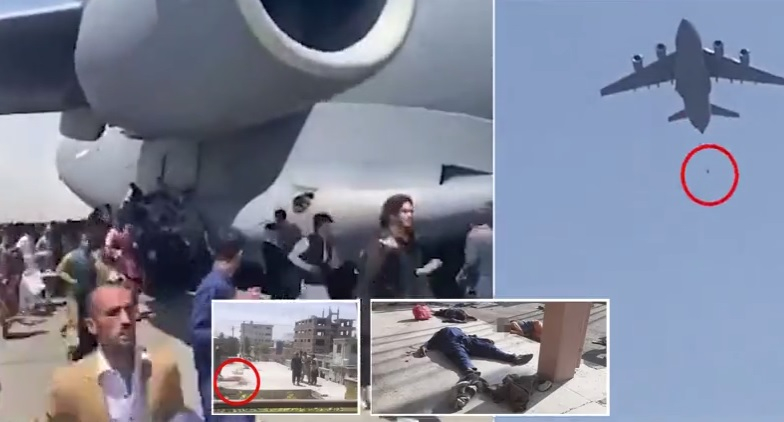 Ужасяващо ВИДЕО от Кабул: Гигантски военен самолет на САЩ излита през обезумяла тълпа, загиват хора 